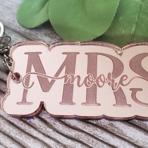 Custom Keychain with Bride Name name - bride keychain - wedding gift keychain - bridal shower gift