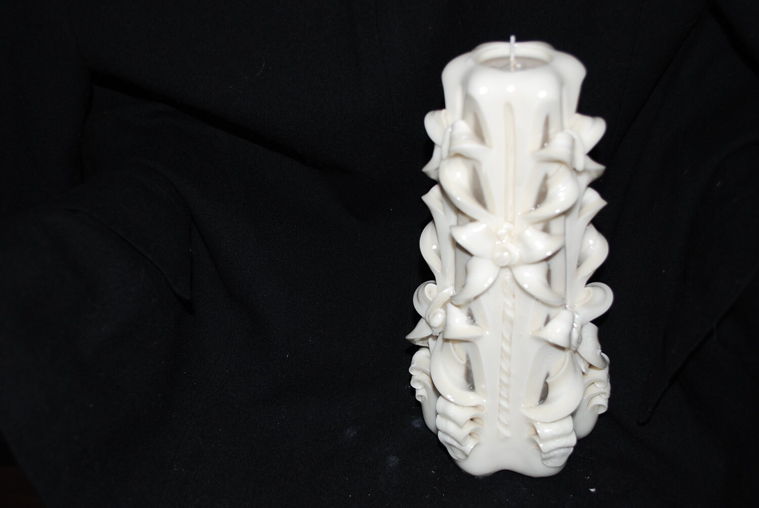 Hand Carved White Wedding Unity Candle Cut and Curl Candle Etsy