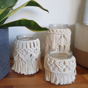 Digital Set of 3 Macrame Jar Cover Pattern Small, Medium and Large Pattern included PKV00 Instant Download image 9