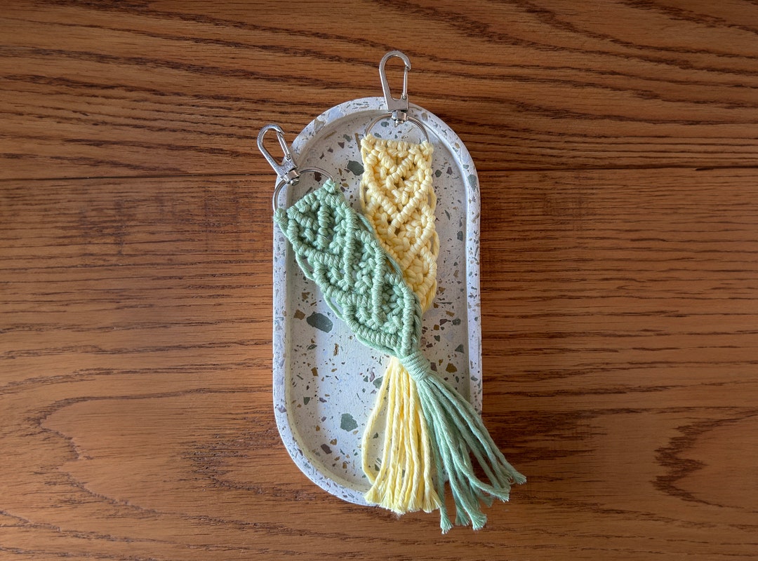 Digital macrame heart keychain pattern pa10 instant download etsy
