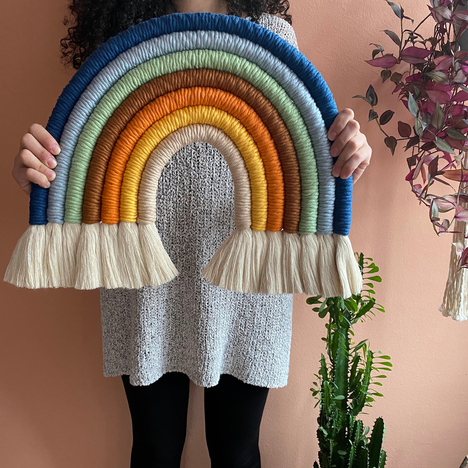 Large Macrame Rainbow Wall Hanging MGKL01 - Etsy