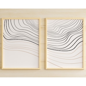 Printable Wall Art Set of 2 - Digital Instant Download, Line art