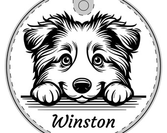 Dog Breed Customizable Ceramic Ornament, (1pc)