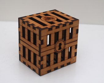Veneered Dice Jail for DnD and other TTRPGs, Handmade in Walnut, Oak, Cherry and Ash, made to order