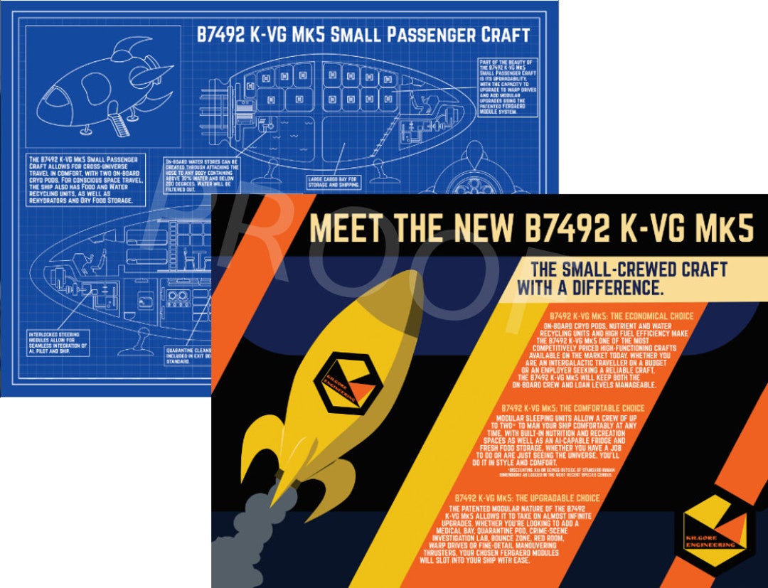 A3 Double-sided Yellow Submarine Blueprint