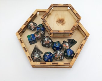 Hexagonal Dice Tray for DnD and other TTRPGs, Handmade