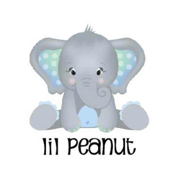 Baby Elephant Peanut Svg Etsy