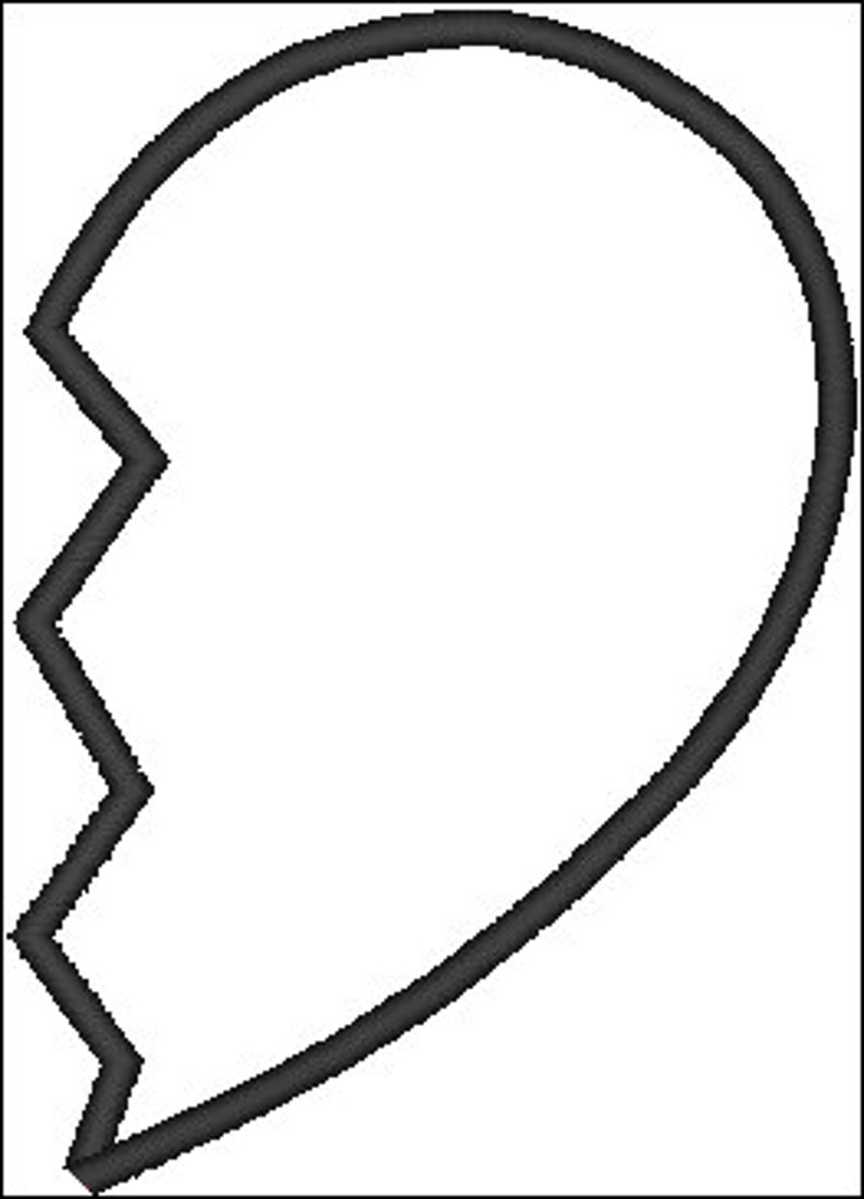Broken heart applique embroidery design instant  etsy Broken heart applique embroidery design instant  etsy
