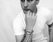 Mens Personalized Bracelet Remembrance Bracelet for Him Mens Hand Stamped Bracelet Vegan Bracelet Your Words Bracelet Stainless Steel