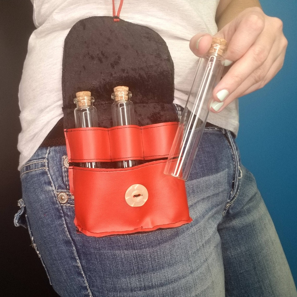 Vial Belt Pouch & Glass Vials Etsy