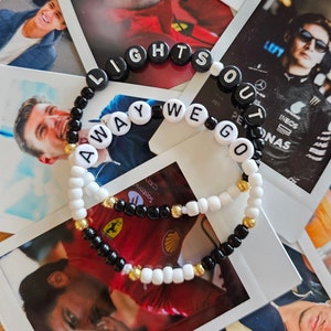 F1 Inspired - Lights Out and Away We Go - Bead Elastic Friendship Bracelet Set