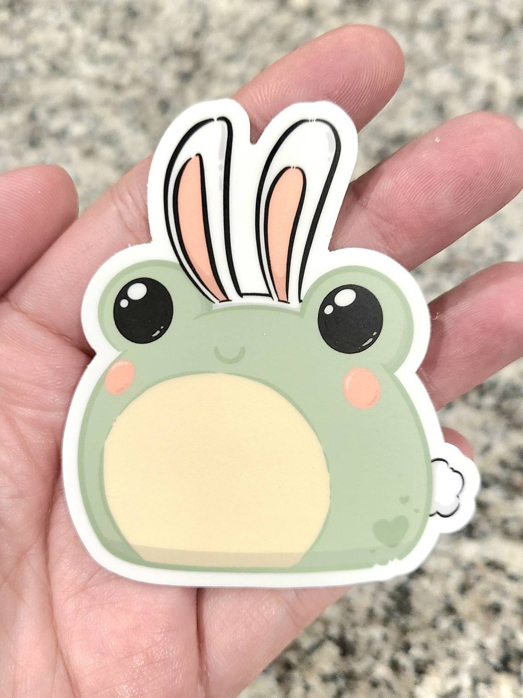 Kawaii Frog Bunny Ears 3 INCH Die Cut Matte Vinyl Sticker - Etsy