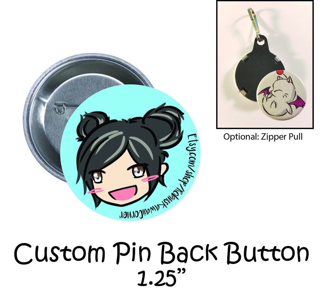 Customized Buttons Custom Pin Back Buttons Custom Zipper Pull Buttons