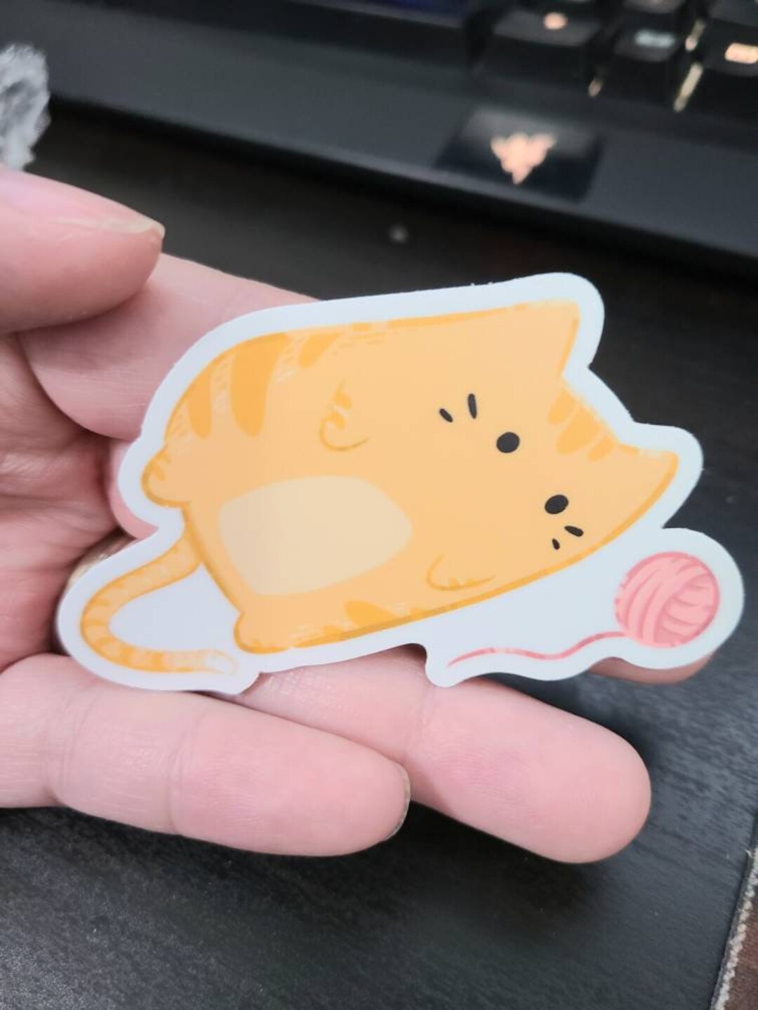 Lazy Yarn Cat - Orange Tabby 3 Inch Waterproof Vinyl Sticker - Etsy
