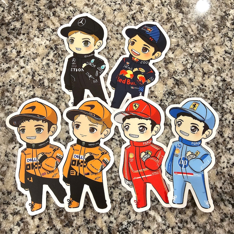 Chibi Racing Driver F1 Inspired Kawaii Chibi Formula 1 Driver Vinyl Stickers (2024 Grid) - Etsy