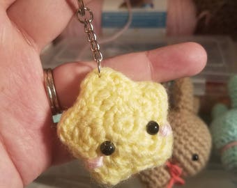 Kawaii Star Amigurumi Plushie Keychain phone charm bag charm