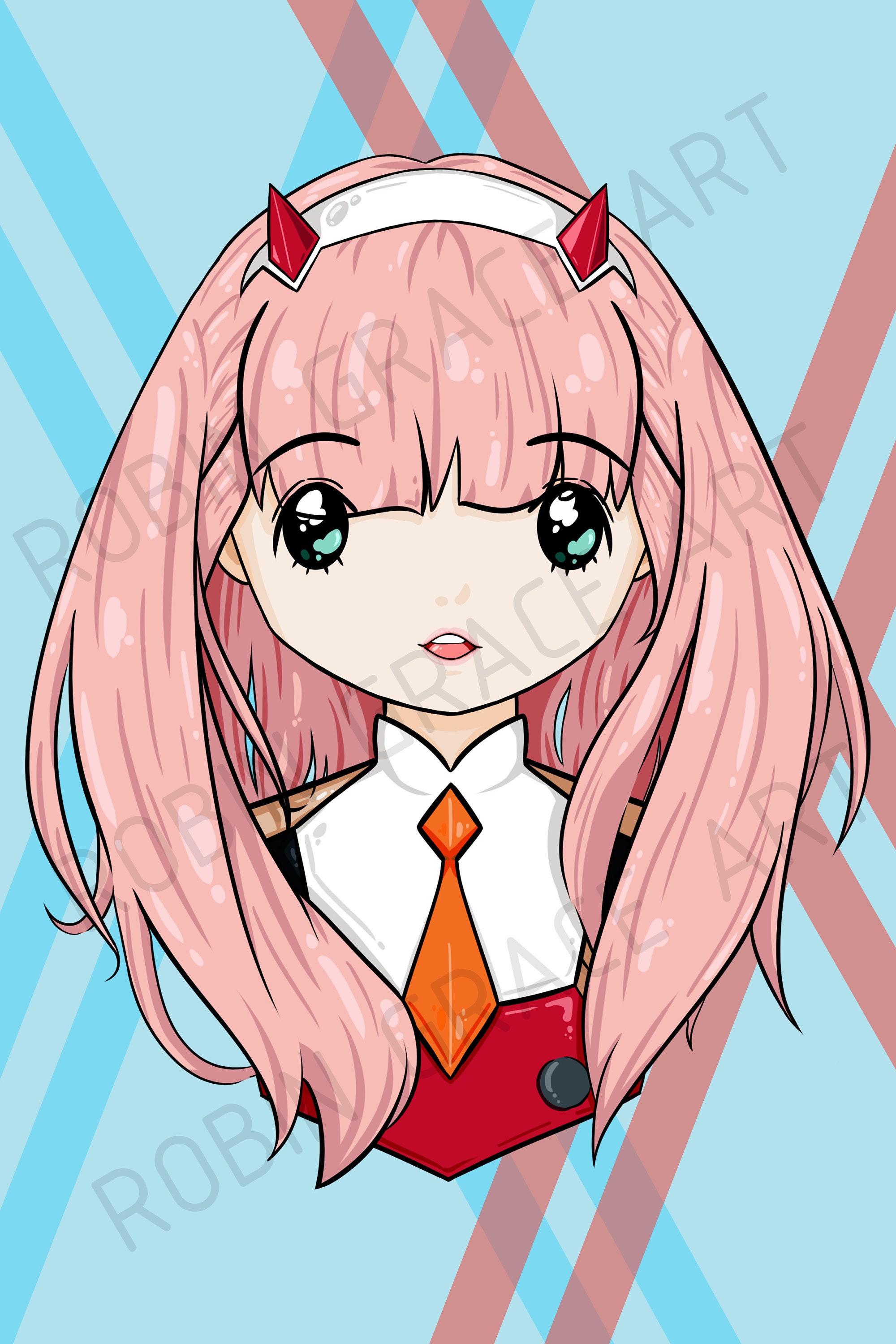 darling in the franxx zero two fanart art print etsy new zealand