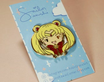 Spilla in smalto duro Sailor Moon Fanart da 1,5 pollici