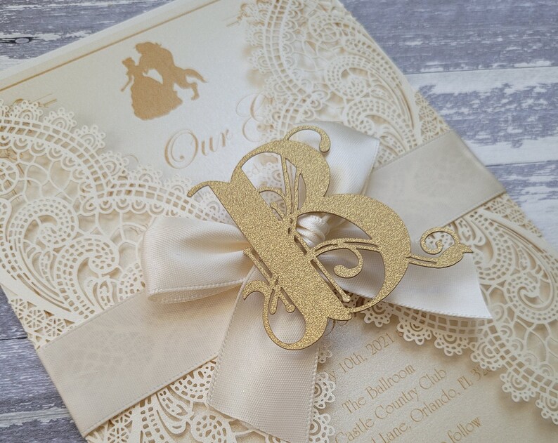 Beauty The Beast Wedding Invitation Sample