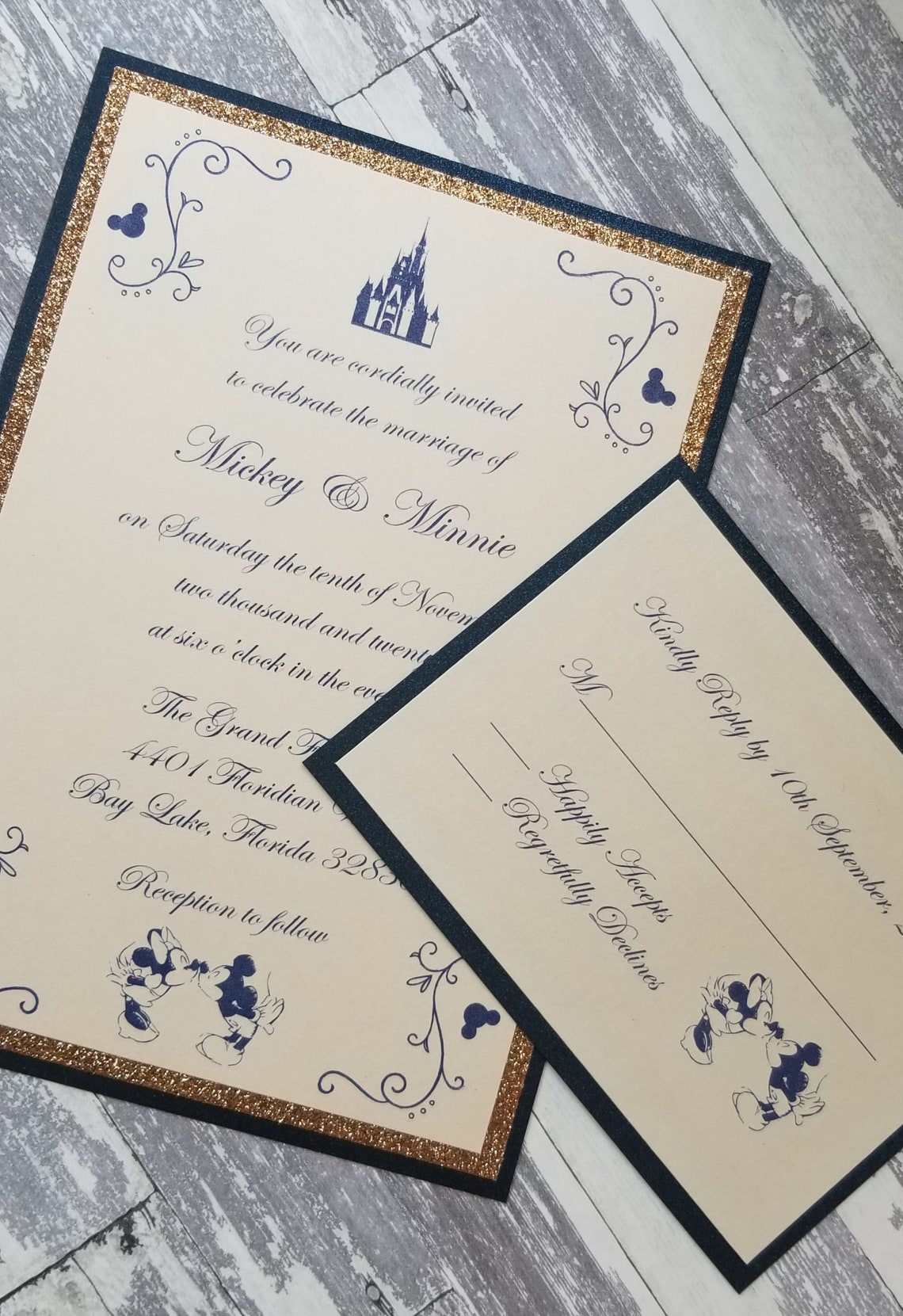 50x Disney Mickey & Minnie Wedding Invitation Sets Etsy