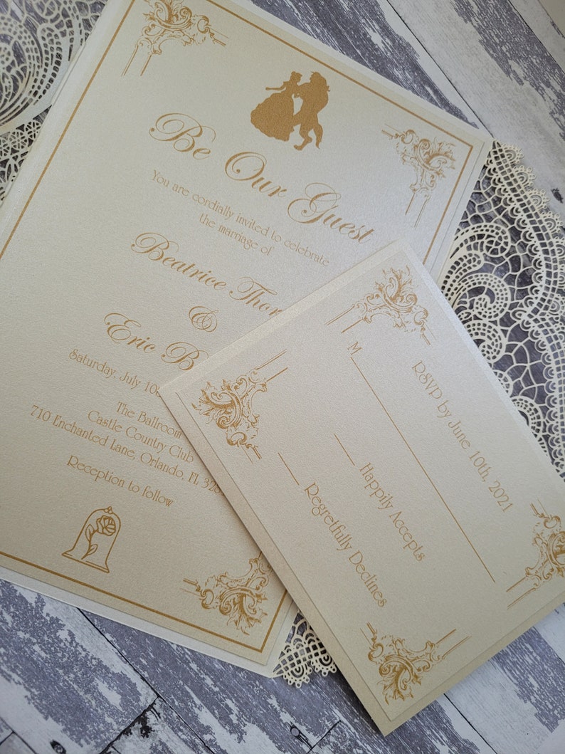 24x Beauty The Beast Wedding Invitation Sets