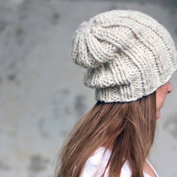 Knitting Pattern - Double Rib Knit Hat Pattern - Easy Chunky Hat Knitting Pattern - Daring - Brome Fields