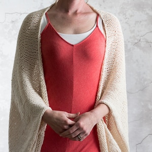 SIMPLE KNITTING PATTERN Beginner Summer Shrug Cocoon Cardigan Pattern Knit Blanket Sweater Pattern 12 Sizes Introspection image 2