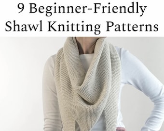 9 Shawl Knitting Patterns Bundle, Triangle Shawl, Asymmetrical Shawls, Chunky Knit Shawls, Beginner Shawl Patterns, Shawl Pattern Bundle