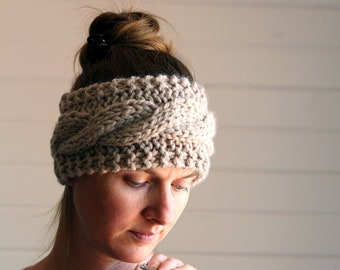 Headband Knitting Pattern - Adult & Baby Knitted Headband - Cable Knitting Pattern - Friendship - Brome Fields