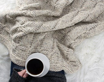 One-of-a-Kind Heirloom Blanket Knitting Pattern, Cozy Chunky Knit Throw, Super Bulky Knit Afghan, Gift-worthy Baby Blanket, Virtuous