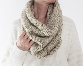 Letting Go - Knitting Pattern - Super Easy Infinity Scarf Knit Cowl - Brome Fields
