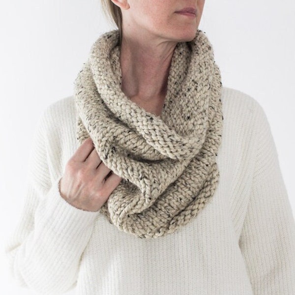 Letting Go - Knitting Pattern - Super Easy Infinity Scarf Knit Cowl - Brome Fields