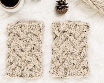 Endurance - Knitting Pattern - Cable Toppers Knit Boot Cuffs - Brome Fields