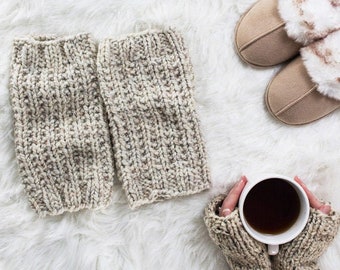 Chunky Leg Warmers Knitting Pattern - Silence - Brome Fields