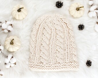 Optimistic - Knitting Pattern - Slouchy Knit Hat - Brome Fields