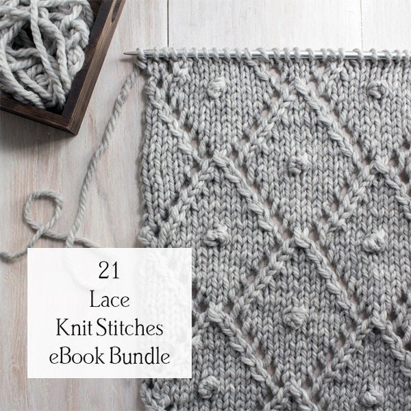 Lace Knit Stitch E-Book Bundle + Video Tutorials - How to Knit Lace for Beginner to Advanced Beginners