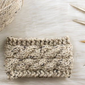 Easy Cable Headband Knitting Pattern, Chunky Knit Headband, Double Cables, Quick Knit Gift Ideas, Women&#39;s Headband Pattern