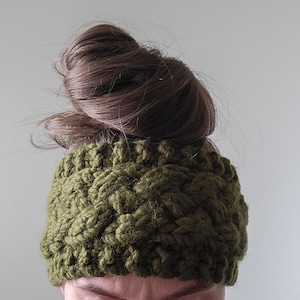 Knitting Pattern - Boho Cable Knit Headband - Woven Cable Knitted Headband - Persistence - Brome Fields