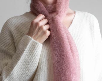 Knitting Pattern - Simple Knit Scarf - Lightweight Lace Neck Scarf - PDF Download - Storybrook