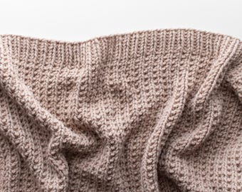 Coziest Throw Blanket Pattern, Chunky Knit Baby Blanket Pattern, Beginner Blanket Knitting Pattern, Simple & Easy, Candlelight