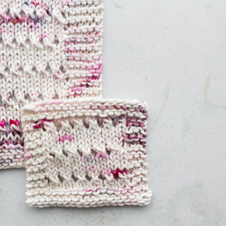 Country Dishcloth Knitting Pattern Mini Scrubbie Video Tutorial Eyelet Dishcloth Euphoria image 5