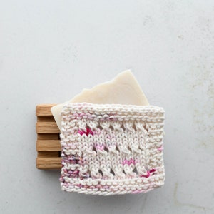 Country Dishcloth Knitting Pattern Mini Scrubbie Video Tutorial Eyelet Dishcloth Euphoria image 4