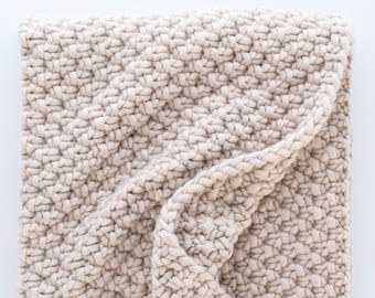 Coziest Throw Blanket Knitting Pattern, Chunky Knit Blanket Pattern, Easy Knit Blanket Pattern for Beginners, Overnight