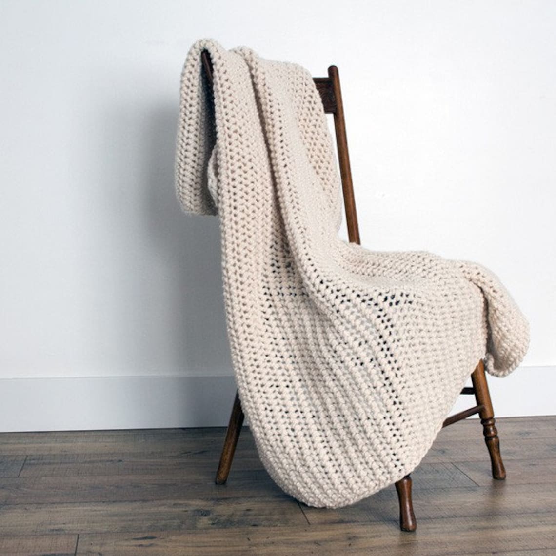 Looks Like Crochet Knitting Pattern Easy Blanket Knitting Etsy
