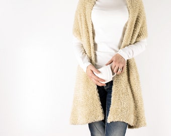 Wrap Knitting Pattern - Blanket Scarf - Soothe Your Soul - Brome Fields