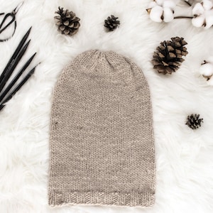 Knitting Pattern - Simple Slouchy Knit Hat Knitting Pattern - Worsted Weight Hat Pattern - Inspirational - Brome Fields