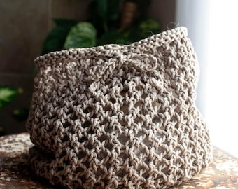 Knitting Pattern - Mini Mesh Market Bag - Cotton Yarn Summer Pattern - Small Project Bag - Sunday Morning