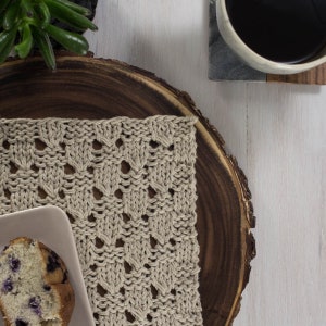 Success Knitting Pattern Knit Table Placemat Cotton Linen Blend Brome Fields image 4