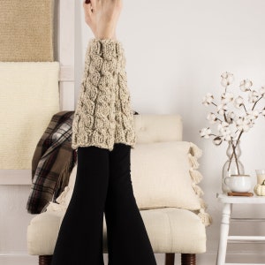 Chunky Cable Knit Leg Warmers Knitting Pattern Majesty Brome Fields image 2