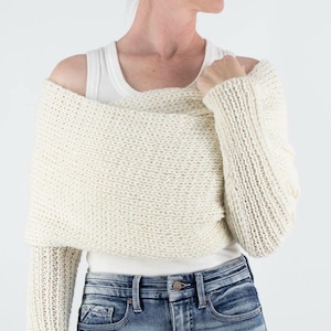 Knitting Pattern, Sweater Scarf, Scarf with Sleeves, Sweater Wrap Pattern, Shrug Shawl, Crop Top, Scarf Sweater, Shawl Wrap, Wonderlights